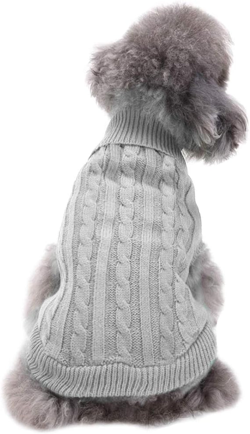 Knitted Small Dog Sweater, Turtleneck Pullover Warm Winter Puppy Clothes