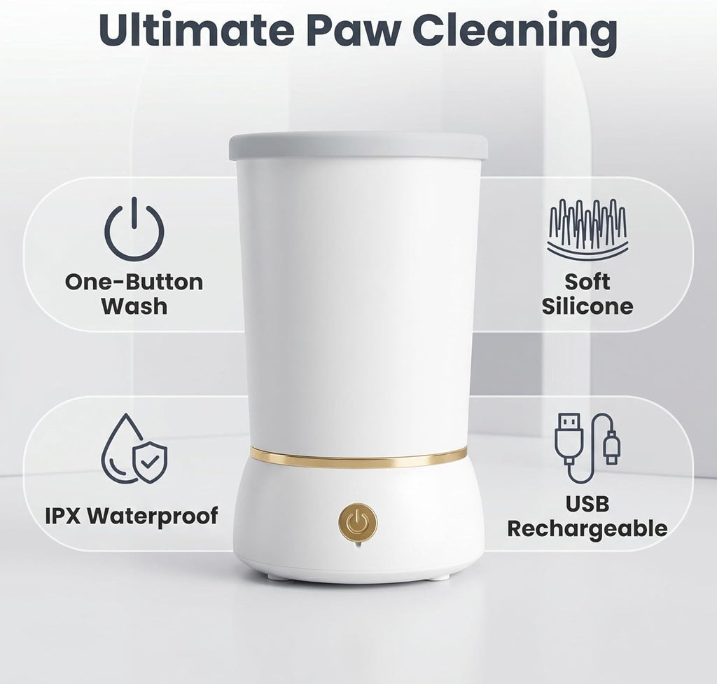 Electric Dog Paw Cleaner and Massager, Portable USB Rechargeable Paw Washing Cup, Automatic Foot Cleaning Machine for Small Dogs