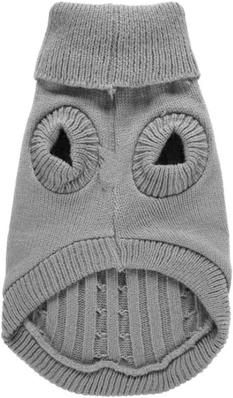 Knitted Small Dog Sweater, Turtleneck Pullover Warm Winter Puppy Clothes