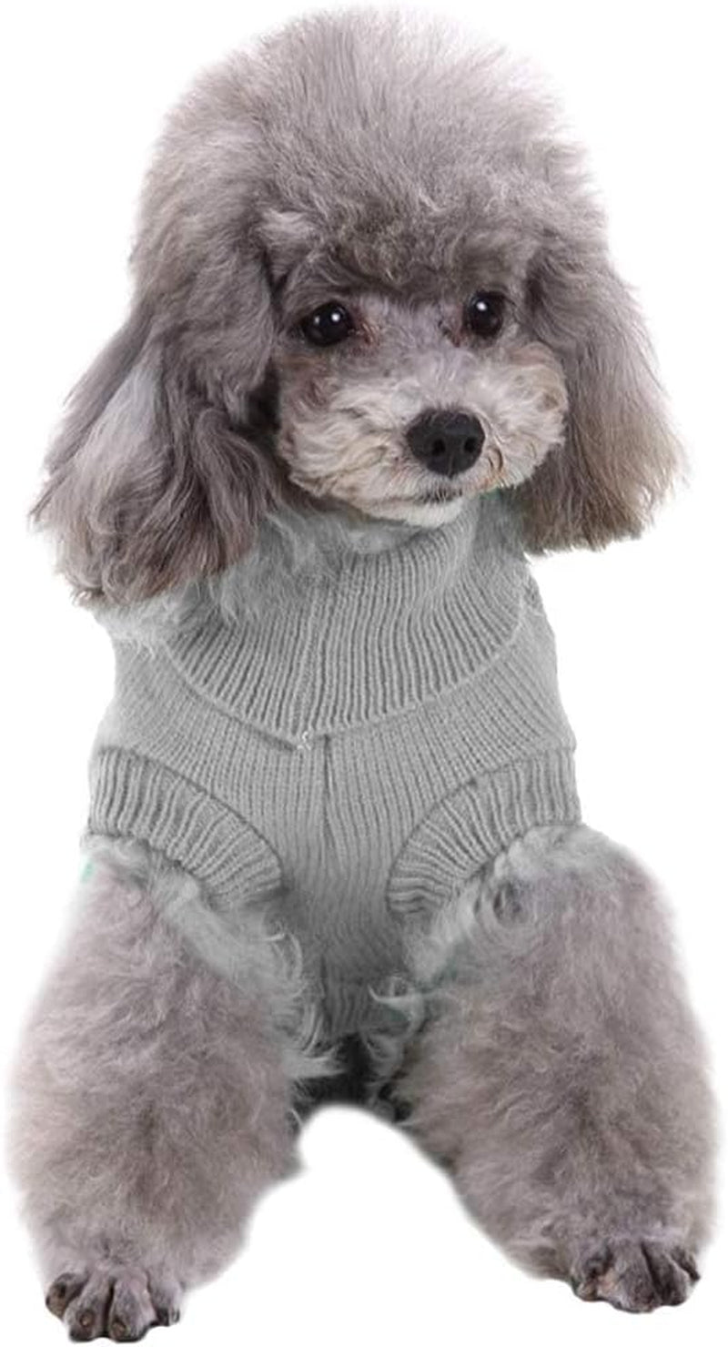 Knitted Small Dog Sweater, Turtleneck Pullover Warm Winter Puppy Clothes