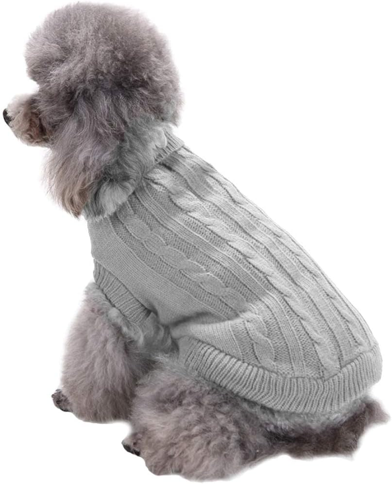 Knitted Small Dog Sweater, Turtleneck Pullover Warm Winter Puppy Clothes