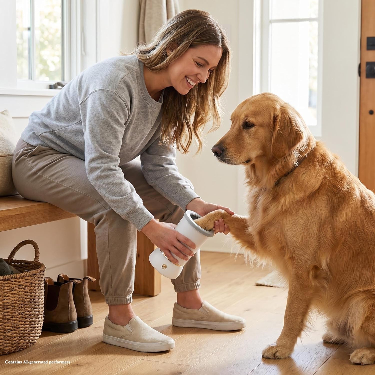Electric Dog Paw Cleaner and Massager, Portable USB Rechargeable Paw Washing Cup, Automatic Foot Cleaning Machine for Small Dogs