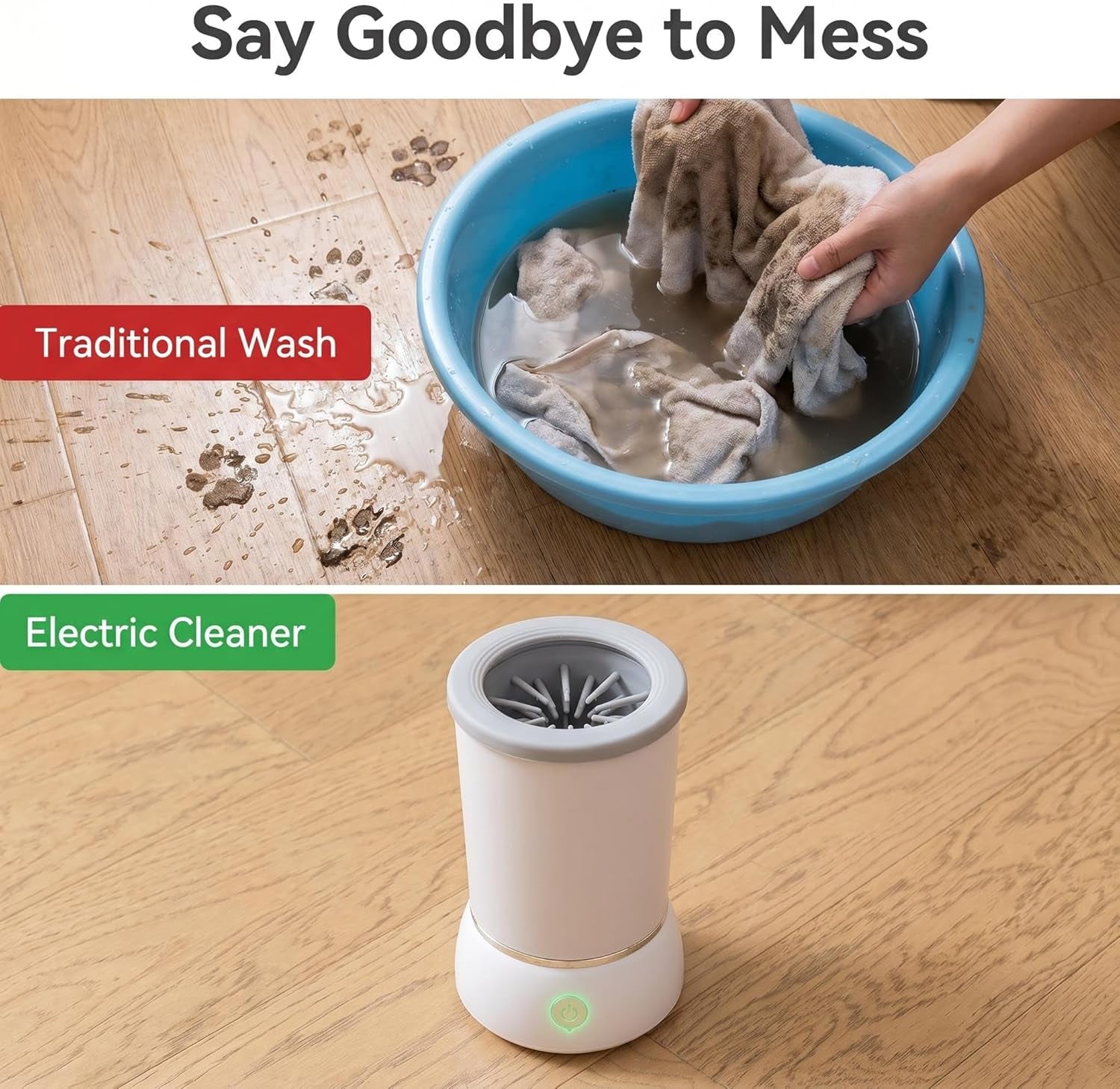 Electric Dog Paw Cleaner and Massager, Portable USB Rechargeable Paw Washing Cup, Automatic Foot Cleaning Machine for Small Dogs